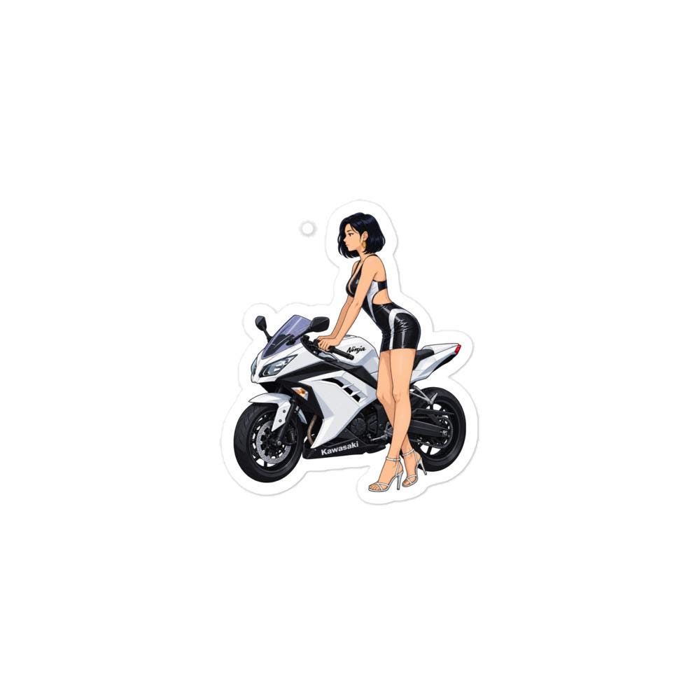 Kawasaki Ninja 300 Motorcycle Anime Girl Sticker