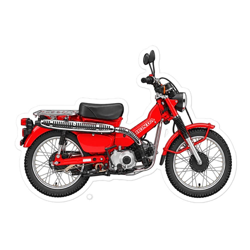 Honda CT110 Motorcycle Sticker (Red)