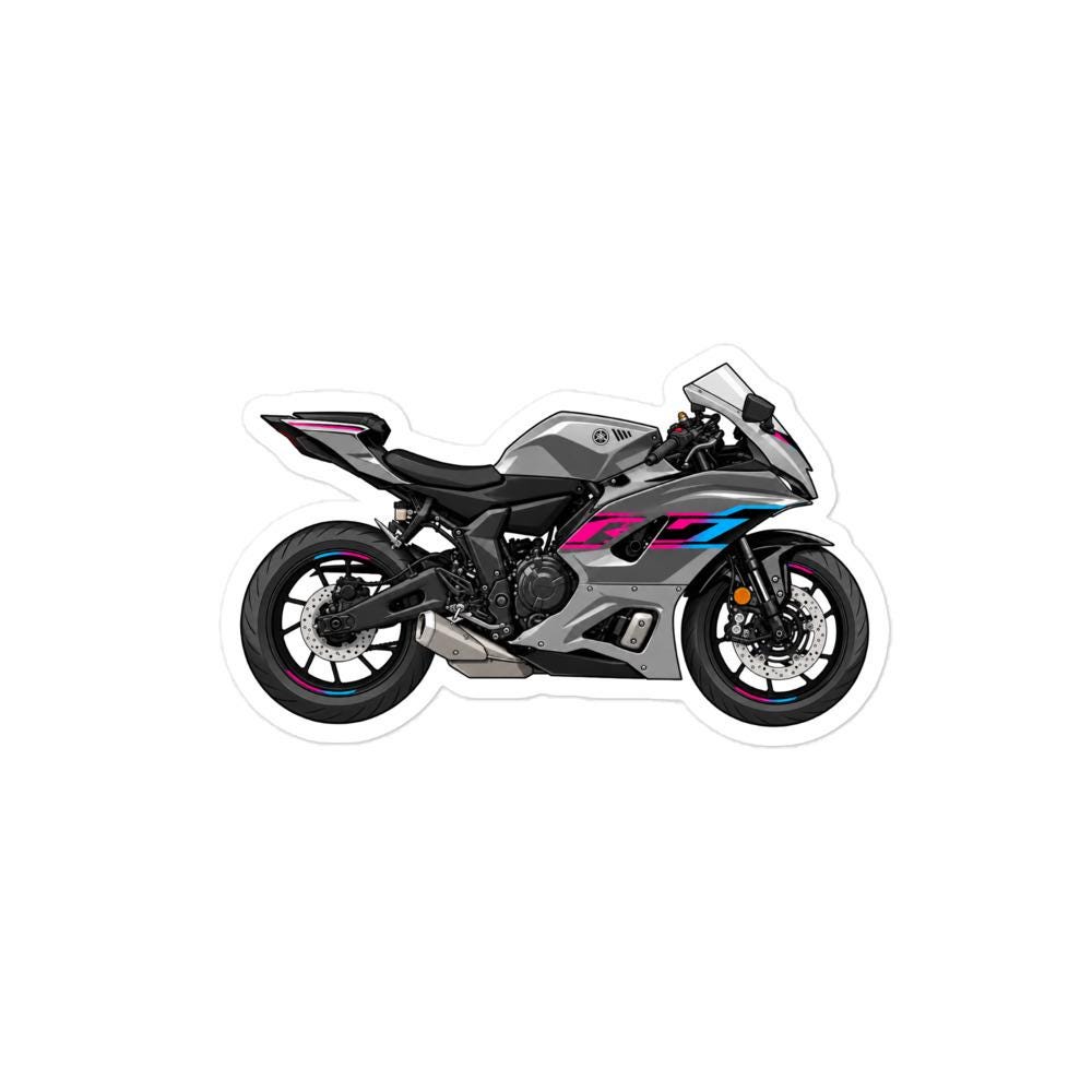 Yamaha R7 Motorcycle Sticker Grey