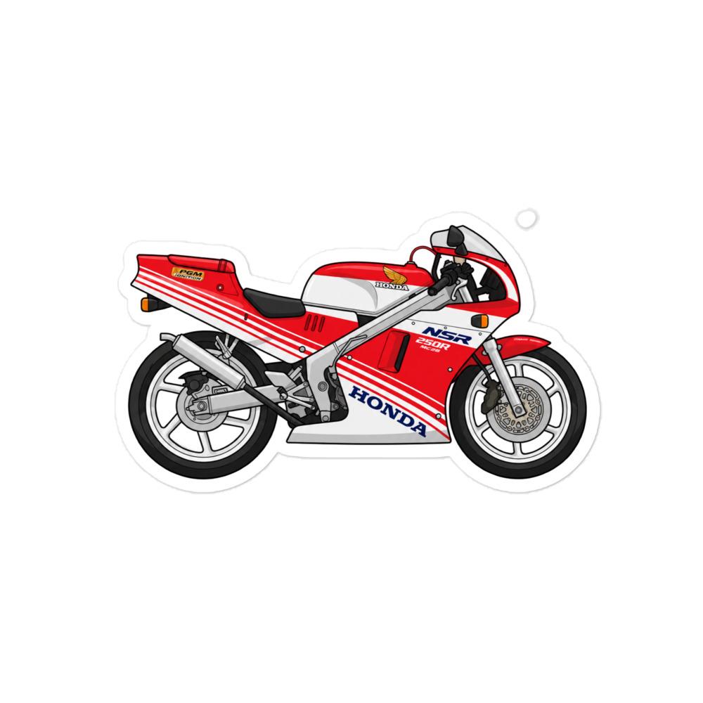 Honda NSR250R Motorcycle Sticker: Red Racing Bike Vinyl Decal
