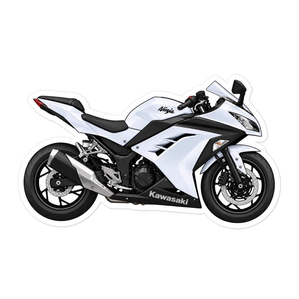 Kawasaki Ninja 300 White Sticker