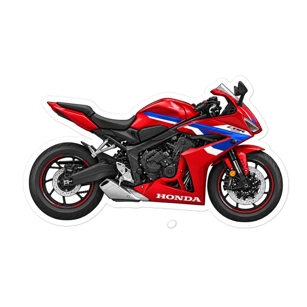 Honda CBR650R Motorcycle Red Sticker