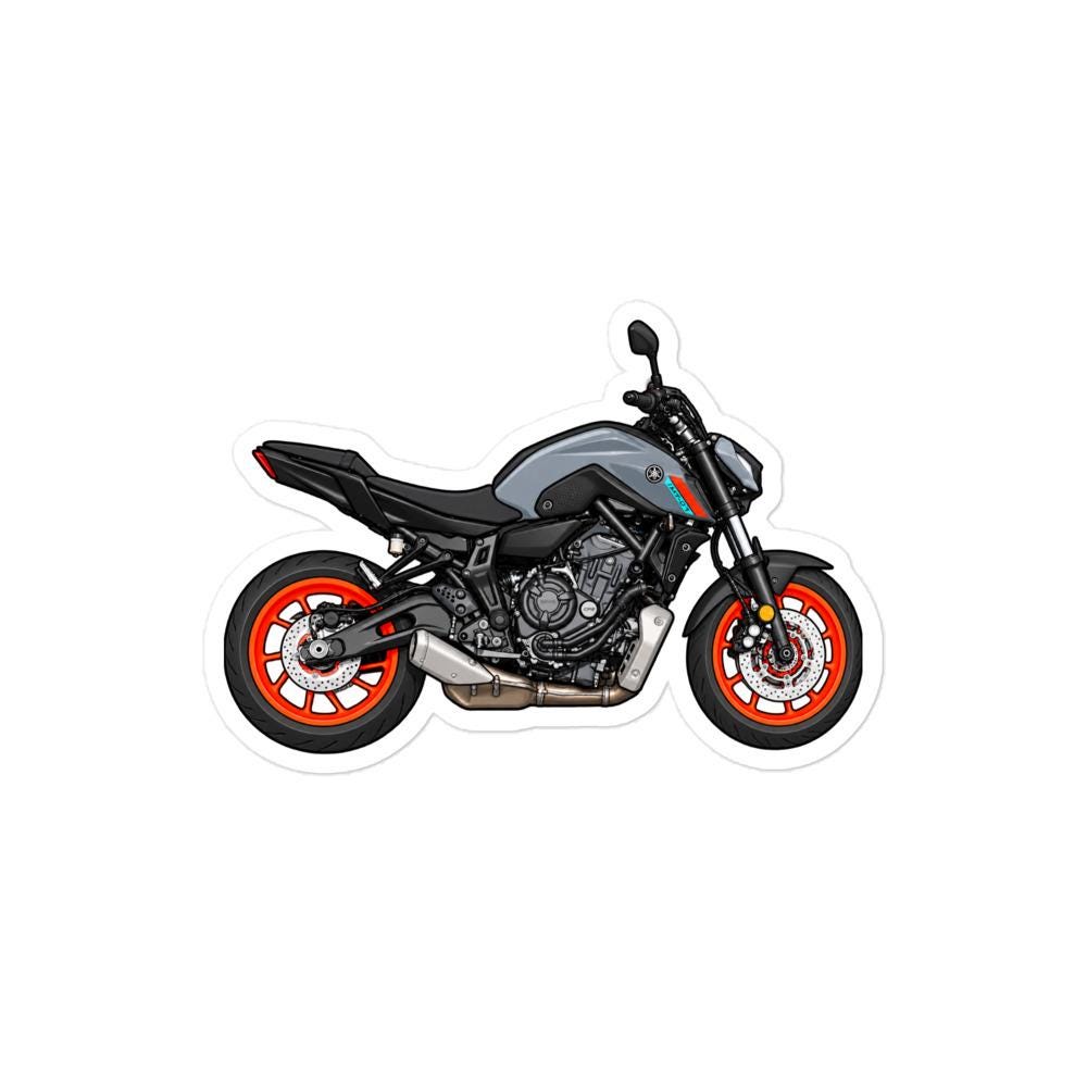 Yamaha MT07 Grey Motorcycle Sticker