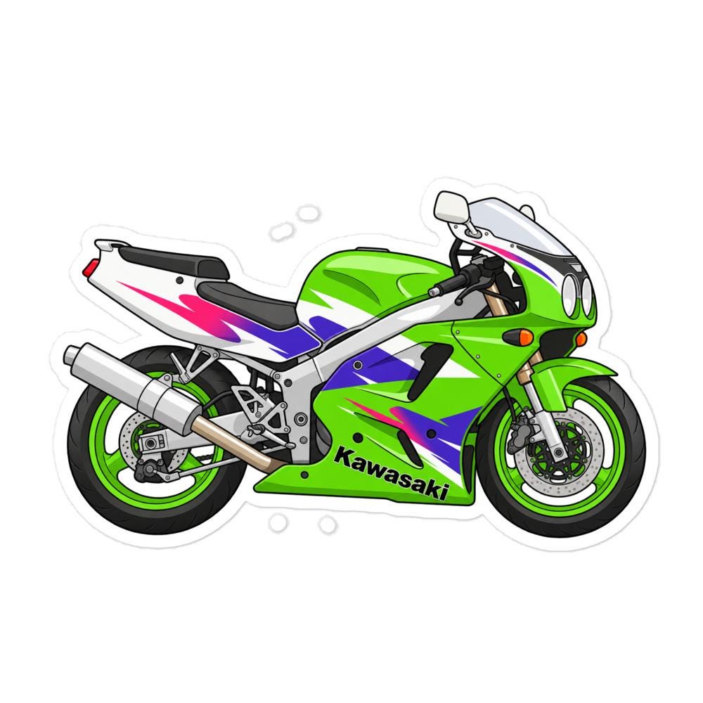 Kawasaki ZXR750 Cartoon Sticker