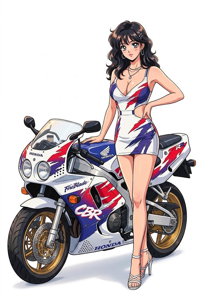 Honda CBR250RR Motorcycle City-Pop Anime Sticker