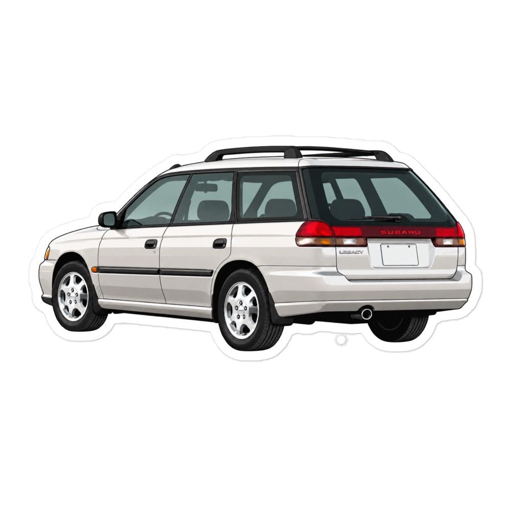 Subaru Legacy 97 Rear Sticker (Silver)